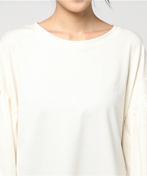 actuel（アクチュエル）の「袖ボリュームＴＯＰＳ（Tシャツ/カットソー・レディース・オフホワイト/グレー/ピンク・FREE）」の7枚目の写真