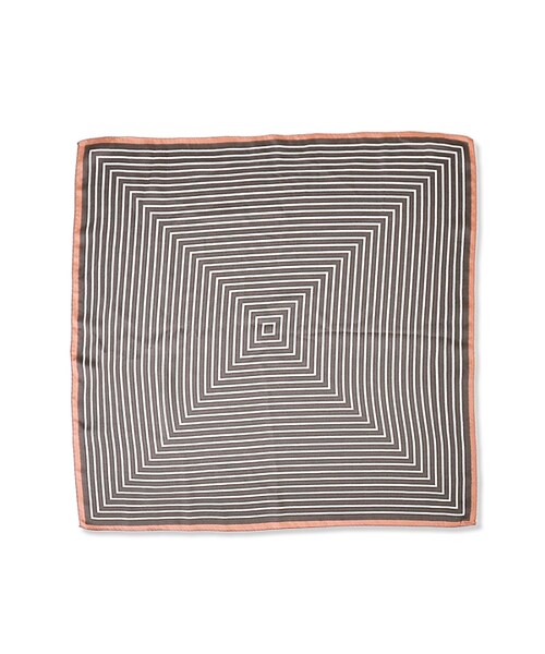 flower（フラワー）の「stripe patten scarf～ストライプパターンスカーフ（ストール/ショール・レディース・yellow/brown・FREE）」の2枚目の写真