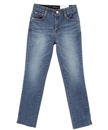 Dailyabout | カットオフヘムウエストゴム8分丈ストレートパンツ(P0000WTI)(デニムパンツ)