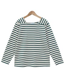Dailyabout | スクエアネックボーダー長袖Tシャツ(P0000WUC)(Tシャツ/カットソー)