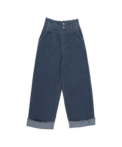 Re:EDIT（リエディ）の「ハイウエストワイドデニム[2017春夏新作]（パンツ・レディース・ダークブルー/ライトブルー・S/M）」の15枚目の写真