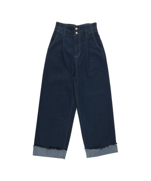 Re:EDIT（リエディ）の「ハイウエストワイドデニム[2017春夏新作]（パンツ・レディース・ダークブルー/ライトブルー・S/M）」の14枚目の写真