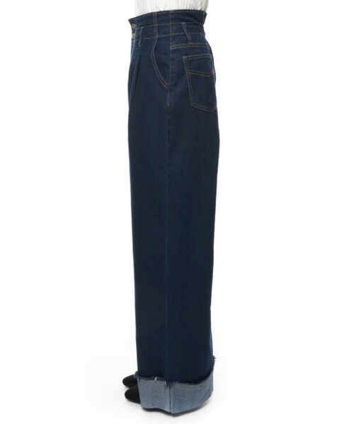 Re:EDIT（リエディ）の「ハイウエストワイドデニム[2017春夏新作]（パンツ・レディース・ダークブルー/ライトブルー・S/M）」の7枚目の写真