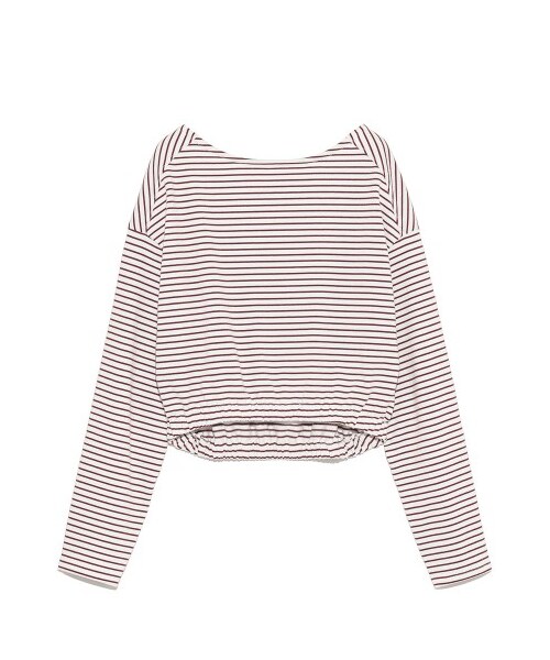 SNIDEL(スナイデル)の「バックシャンボーダートップス(プルオーバー・レディース・NVY/BRD/GRY・F)」の4枚目の写真