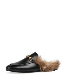 GUCCI | Gucci Princetown Fur-Lined Mule, Black(サンダル)