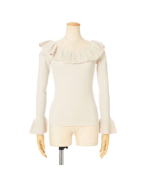 an another angelus（アンアナザーアンジェラス）の「ラッフル衿ニットプルオーバー/an another angelus（ニット/セーター・レディース・その他）」の4枚目の写真