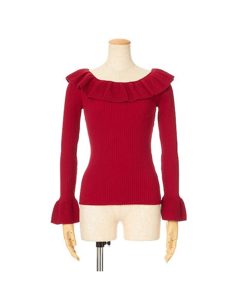 an another angelus（アンアナザーアンジェラス）の「ラッフル衿ニットプルオーバー/an another angelus（ニット/セーター・レディース・その他）」の2枚目の写真