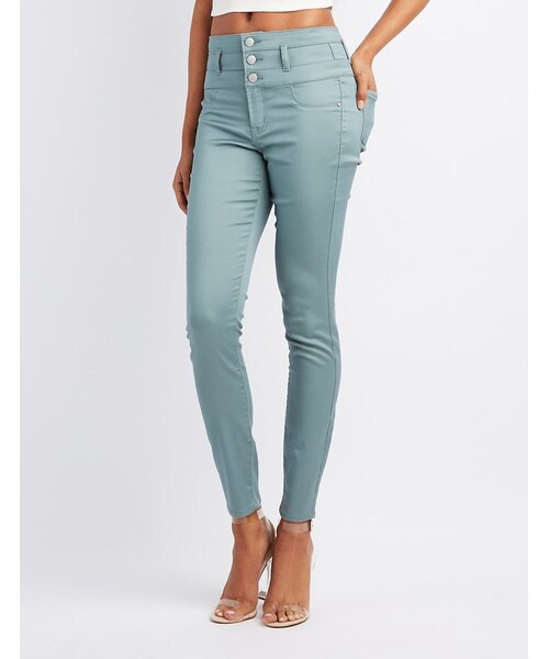 charlotte russe（シャーロットルッセ）の「Refuge Hi-Waist Skinny Jeans（デニムパンツ・レディース・Kentucky Blue・0/2/4/6/8/10/12/14）」の3枚目の写真