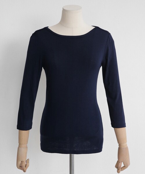 DHOLIC（ディーホリック）の「スリムフィットボートネックTシャツ（Tシャツ/カットソー・レディース・FREE）」の3枚目の写真