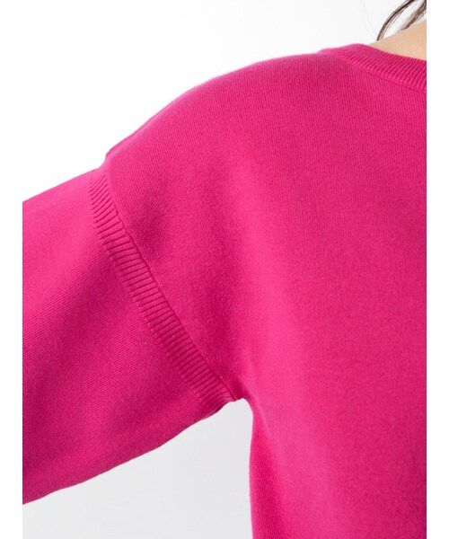 w closet（ダブルクローゼット）の「後ろリボンボリューム袖ニット（トップス・レディース・Sピンク/イエロー/Dサックス/Dピンク・FREE）」の11枚目の写真