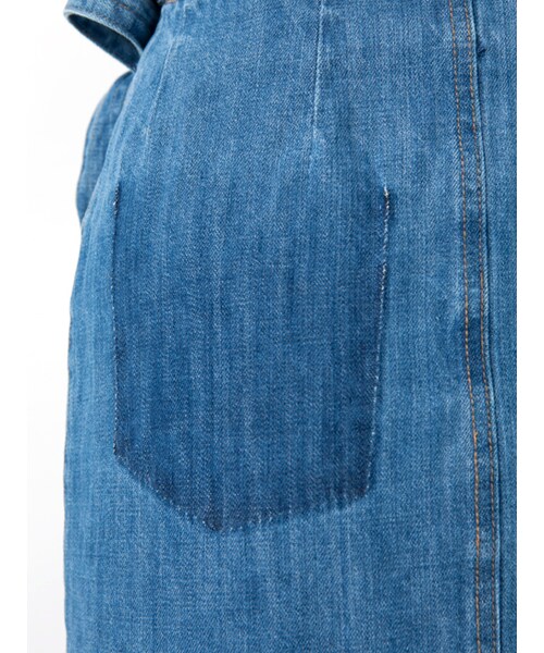 w closet（ダブルクローゼット）の「ヘムラインデニムラップスカート（スカート・レディース・ブルー/ネイビー・FREE）」の10枚目の写真