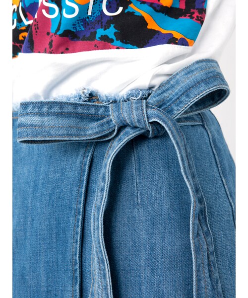 w closet（ダブルクローゼット）の「ヘムラインデニムラップスカート（スカート・レディース・ブルー/ネイビー・FREE）」の7枚目の写真