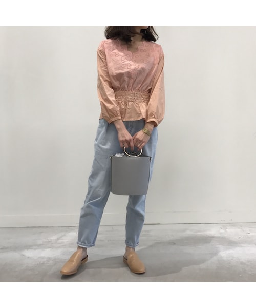 copine（コピン）の「大人気！！Vネックウエストシャーリングコットンレースブラウス（4color）【クリックポスト対象商品】（シャツ/ブラウス・レディース・その他）」の7枚目の写真