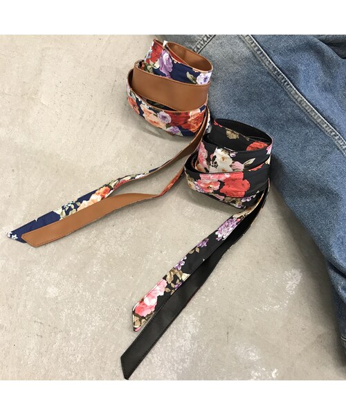 copine（コピン）の「無地×花柄リバーシブルサッシュベルト(4color）【クリックポスト対象商品】（ベルト・レディース・その他）」の6枚目の写真