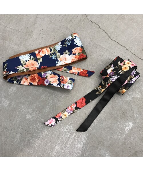 copine（コピン）の「無地×花柄リバーシブルサッシュベルト(4color）【クリックポスト対象商品】（ベルト・レディース・その他）」の4枚目の写真