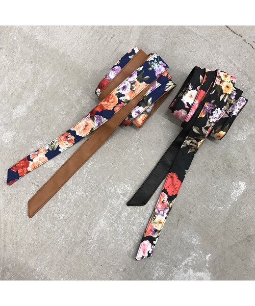 copine（コピン）の「無地×花柄リバーシブルサッシュベルト(4color）【クリックポスト対象商品】（ベルト・レディース・その他）」の5枚目の写真