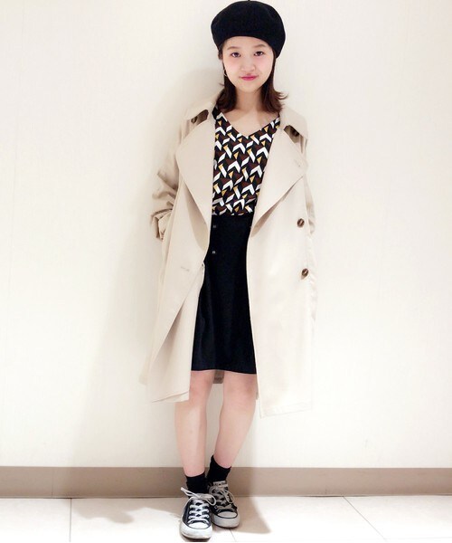 archives（アルシーヴ）の「フロント釦タックスカート（スカート・レディース・ブラック/ベージュ/マスタード・MEDIUM）」の11枚目の写真