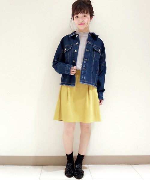 archives（アルシーヴ）の「フロント釦タックスカート（スカート・レディース・ブラック/ベージュ/マスタード・MEDIUM）」の7枚目の写真