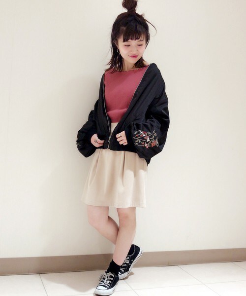 archives（アルシーヴ）の「フロント釦タックスカート（スカート・レディース・ブラック/ベージュ/マスタード・MEDIUM）」の10枚目の写真