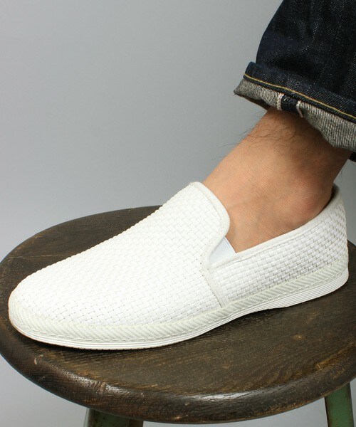 MEN'S BIGI（メンズビギ）の「メッシュ スリッポン（モカシン/デッキシューズ・メンズ・ホワイト/ホワイト×ブラック/ネイビー/インディゴブルー・S/M/L）」の17枚目の写真