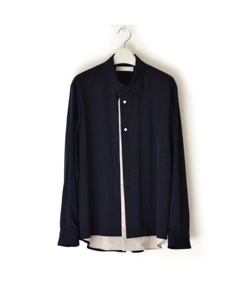 ETHOSENS（エトセンス）の「ETHOSENS [エトセンス] Tencel front layered shirt（シャツ/ブラウス・レディース・1 (S)）」の2枚目の写真