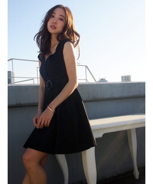 dazzlin（ダズリン）の「【sw】ベルト付タンクワンピース（ワンピース/ドレス・レディース・ブラック/ピンク/ベージュ・S/M）」の6枚目の写真