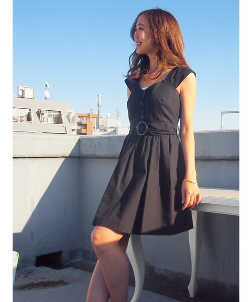 dazzlin（ダズリン）の「【sw】ベルト付タンクワンピース（ワンピース/ドレス・レディース・ブラック/ピンク/ベージュ・S/M）」の7枚目の写真
