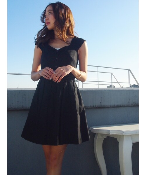 dazzlin（ダズリン）の「【sw】ベルト付タンクワンピース（ワンピース/ドレス・レディース・ブラック/ピンク/ベージュ・S/M）」の4枚目の写真