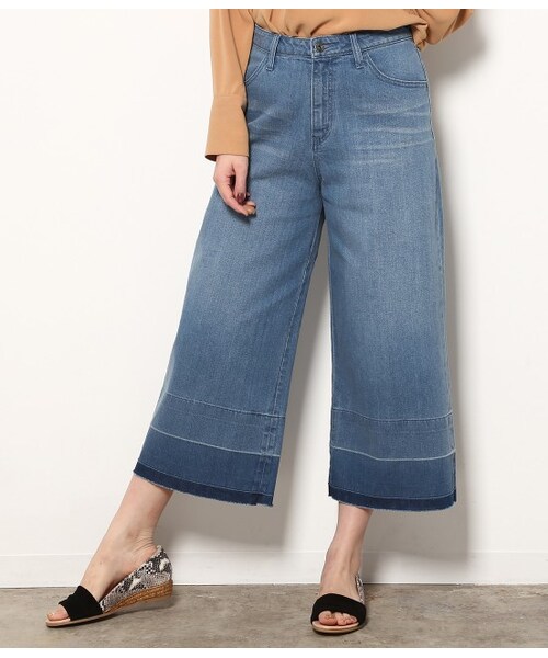 ROPE' PICNIC（ロペピクニック）の「ワイドクロップドデニム（パンツ・ネイビー/ブルー/サックス・36/38）」の4枚目の写真