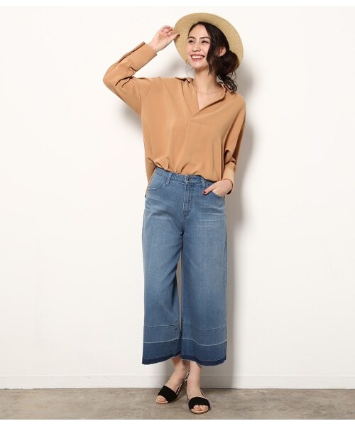 ROPE' PICNIC（ロペピクニック）の「ワイドクロップドデニム（パンツ・ネイビー/ブルー/サックス・36/38）」の15枚目の写真