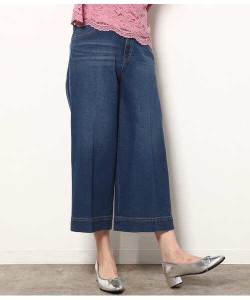 ROPE' PICNIC（ロペピクニック）の「ワイドクロップドデニム（パンツ・ネイビー/ブルー/サックス・36/38）」の3枚目の写真
