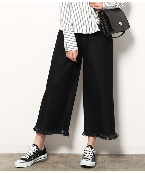 ROPE' PICNIC（ロペピクニック）の「ワイドクロップドデニム（パンツ・ネイビー/ブルー/サックス・36/38）」の2枚目の写真