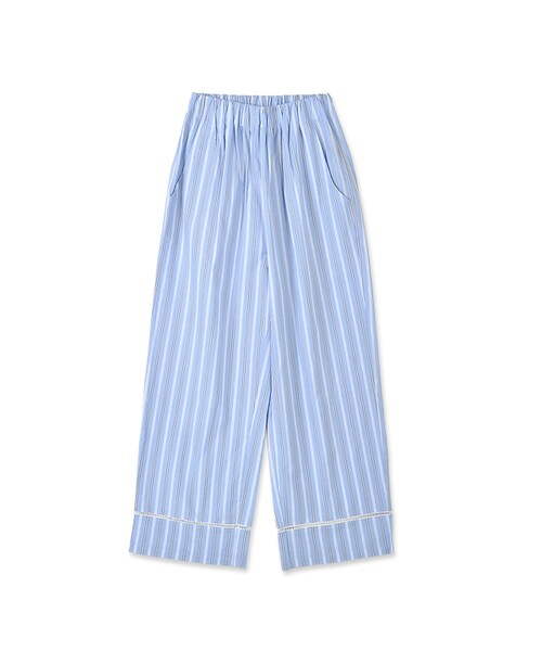 flower(フラワー)の「stripe relax pants~ストライプリラックスパンツ(その他パンツ・レディース・blue/gray・FREE)」の1枚目の写真