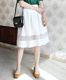 DHOLIC | シースルーラインフレアミディスカート(スカート)