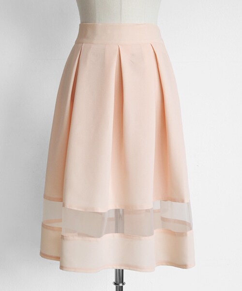 DHOLIC（ディーホリック）の「シースルーラインフレアミディスカート（スカート・レディース・FREE）」の4枚目の写真