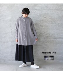 mizuiroind | mizuiro ind(ミズイロインド) ギンガムチェック２WAYチュニックシャツ(チュニック)