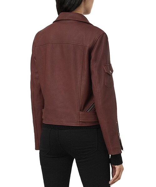 ALLSAINTS（オールセインツ）の「ALLSAINTS Harland Leather Biker Jacket（ライダースジャケット・レディース・Black/Bordeaux・10 UK/6 US/12 UK/8 US/2 UK/00 US/4 UK/0 US/6 UK/2 US/8 UK/4 US）」の3枚目の写真