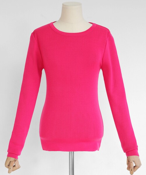 DHOLIC(ディーホリック)の「6COLORSスリムフィットニットTシャツ(Tシャツ/カットソー・レディース・FREE)」の6枚目の写真