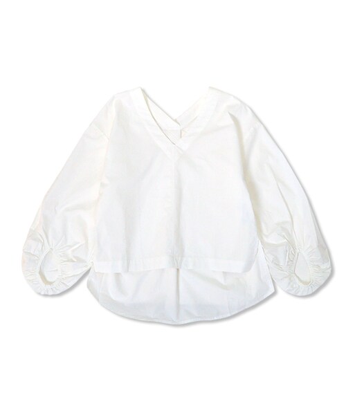 flower（フラワー）の「lady balloon shirt ～ﾚﾃﾞｨﾊﾞﾙｰﾝｼｬﾂ（シャツ/ブラウス・レディース・blue/white・FREE）」の2枚目の写真