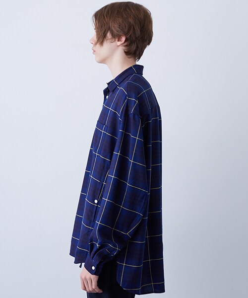 Name.(ネーム)の「PLAID RAYON OVERSIZED SHIRT(その他・メンズ・NVY・0/1)」の4枚目の写真