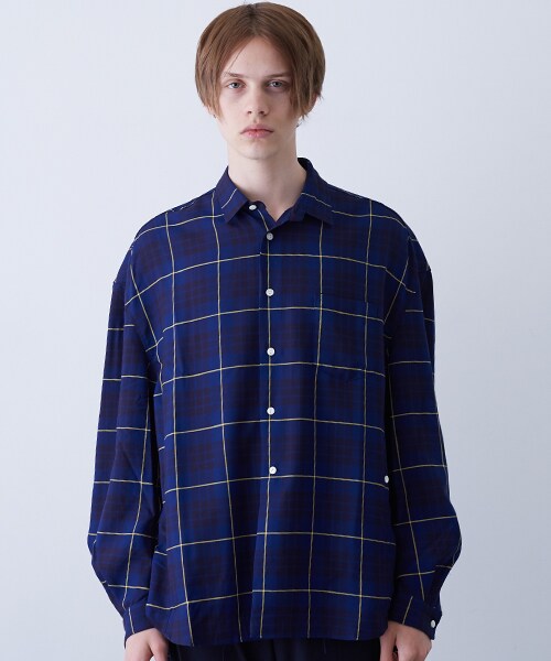 Name.(ネーム)の「PLAID RAYON OVERSIZED SHIRT(その他・メンズ・NVY・0/1)」の3枚目の写真