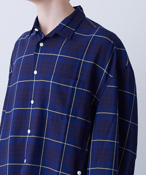 Name.(ネーム)の「PLAID RAYON OVERSIZED SHIRT(その他・メンズ・NVY・0/1)」の6枚目の写真