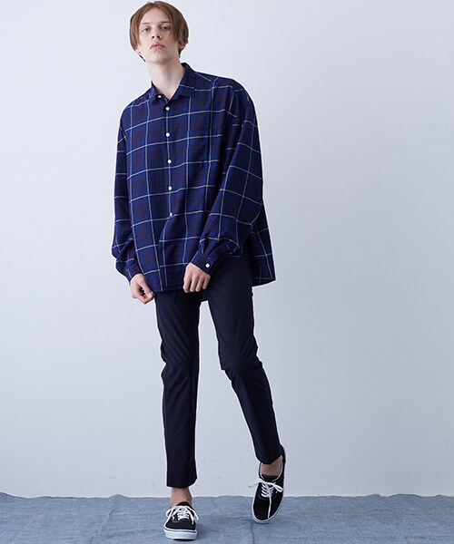 Name.(ネーム)の「PLAID RAYON OVERSIZED SHIRT(その他・メンズ・NVY・0/1)」の2枚目の写真
