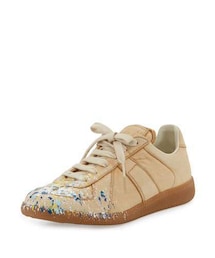 Maison Margiela | Maison Margiela Paint Splatter Leather Sneaker, Beige(スニーカー)