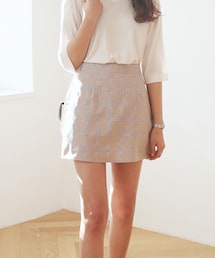 DHOLIC | チェックパターンサイドジップミニスカート(スカート)