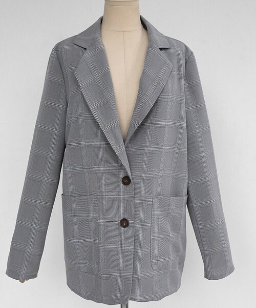 DHOLIC（ディーホリック）の「チェックパターンシングルジャケット&サイドジップミニスカートSET（その他・レディース・S/M）」の2枚目の写真