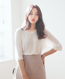 DHOLIC | Uネック7分丈スリーブTシャツ(Tシャツ/カットソー)