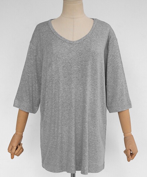 DHOLIC（ディーホリック）の「Uネック7分丈スリーブTシャツ（Tシャツ/カットソー・レディース・FREE）」の3枚目の写真