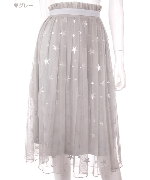 Bobon21（ボボンニジュウイチ）の「星柄チュールスカート（スカート