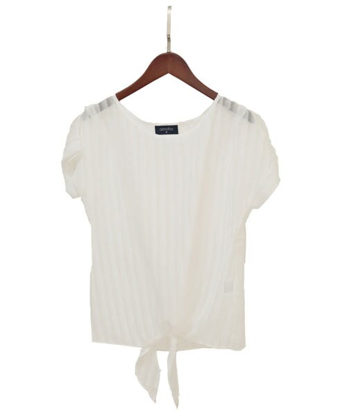 aimoha（アイモハ）の「シアーストライププルオーバー（Tシャツ/カットソー・レディース・ブラック/ネイビー/ホワイト・L/S/M）」の2枚目の写真